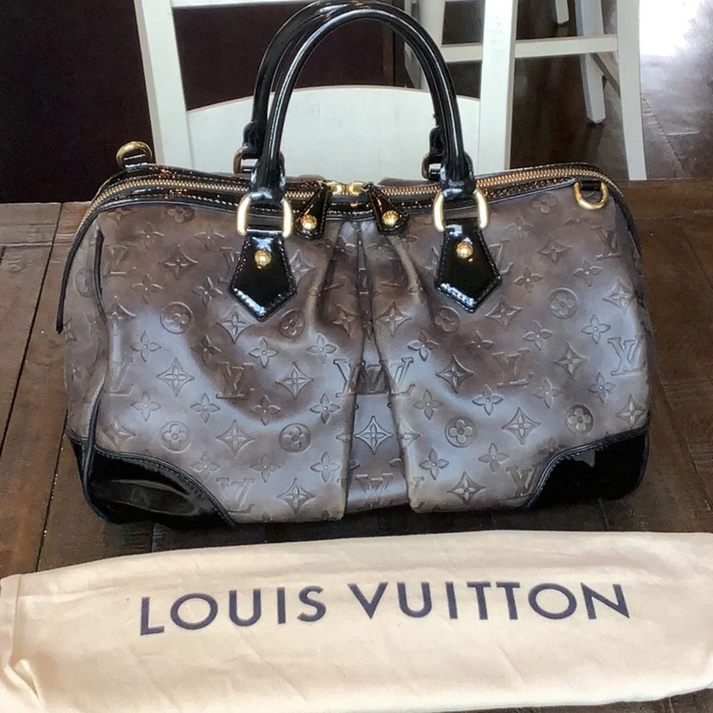 Louis Vuitton Dark Brown and Black Satchel - Picture 4 of 12